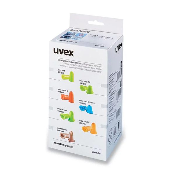گوشی ایمنی(ایر پلاگ) اسفنجی uvex مدل com4-fit (بسته 300 جفتی)